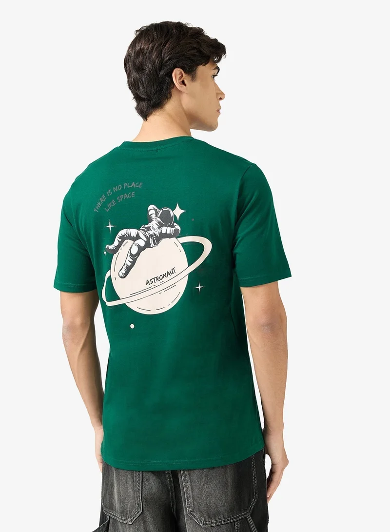 سفنتي فايف تيشيرت مطبوع بقصة عادية